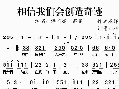 相信我们会创造奇迹 温亮亮